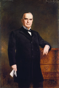William McKinley 1897 by August Benziger Framed Print on Canvas