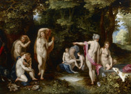 Diana and Actaeon 1600 by Jan Brueghel the Elder Framed Print on Canvas