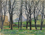 Chestnut Trees at Jas de Bouffan 1880 by Paul Cezanne Framed Print on Canvas