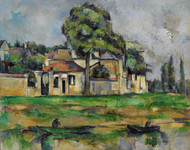 Banks of the Marne 1888 by Paul Cezanne Framed Print on Canvas