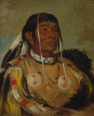 Sha-co-pay, The Six, Chief of the Plains Ojibwa 1832 by George Catlin Framed Print on Canvas