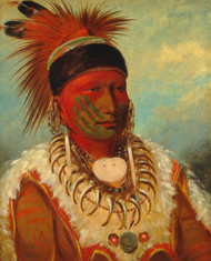 The White Cloud, Head Chief of the Iowas 1844 by George Catlin Framed Print on Canvas