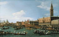 Return of 'Il Bucintoro' on Ascension Day 1745 by Canaletto, Framed Print on Canvas