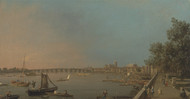 The Thames from the Terrace of Somerset House, Looking toward Westminster 1750 by Canaletto, Framed Print on Canvas