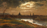 Dresden by Johan Christian Claussen Dahl Framed Print on Canvas