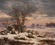 Winter Landscape near Vordingborg, Denmark 1829 by Johan Christian Claussen Dahl Framed Print on Canvas