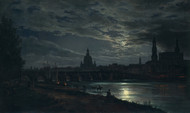 View of Dresden by Johan Christian Claussen Dahl Framed Print on Canvas