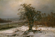 Oak Tree by Johan Christian Claussen Dahl Framed Print on Canvas