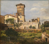 Scene from the Villa Malta 1821 by Johan Christian Claussen Dahl Framed Print on Canvas