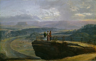 View from Bastei 1819 by Johan Christian Claussen Dahl Framed Print on Canvas