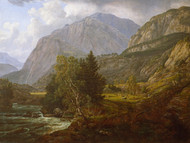 View of Fortundalen 1836 by Johan Christian Claussen Dahl Framed Print on Canvas