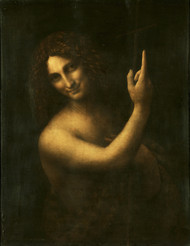 Saint John the Baptist 1513 by Leonardo da Vinci Framed Print on Canvas