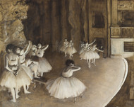 Ballet Rehearsal on Stage 1874 by Edgar Degas Framed Print on Canvas