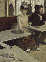 In a Cafe 1873 by Edgar Degas Framed Print on Canvas