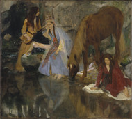 Portrait of Mlle Fiocre in the Ballet -La Source- 1867 by Edgar Degas Framed Print on Canvas
