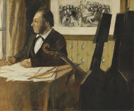 The Cellist Pilet 1868 by Edgar Degas Framed Print on Canvas