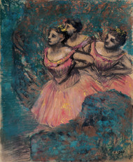 Three Dancers in Red Costume 1896 by Edgar Degas Framed Print on Canvas