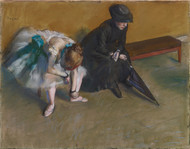 Waiting 1882 by Edgar Degas Framed Print on Canvas