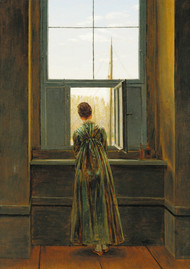 Woman at a Window 1822 by Caspar David Friedric Framed Print on Canvas