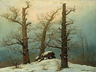 Cairn in Snow 1807 by Caspar David Friedric Framed Print on Canvas