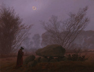 Walk at Dusk (Man Contemplating a Megalith) 1830 by Caspar David Friedric Framed Print on Canvas