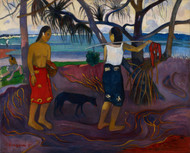 Under the Pandanus II 1891 by Paul Gauguin Framed Print on Canvas