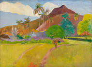 Tahitian Landscape 1891 by Paul Gauguin Framed Print on Canvas