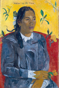 Woman with a Flower 1891 by Paul Gauguin Framed Print on Canvas