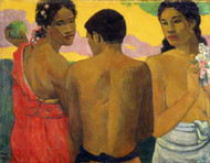 Three Tahitians 1899 by Paul Gauguin Framed Print on Canvas