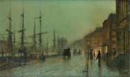 Glasgow Docks 1881 by John Atkinson Grimshaw Framed Print on Canvas
