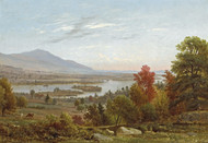 Lake Winnipesaukee in October 1858 by Samuel Lancaster Gerry Framed Print on Canvas