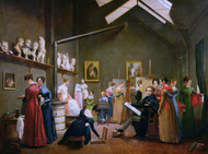 The Studio of Abel de Pujol 1822 by Adrienne Marie Louise Grandpierre-Deverzy Framed Print on Canvas