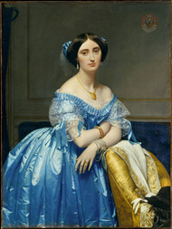 Princesse Albert de Broglie 1851 by Jean Auguste Dominique Ingres Framed Print on Canvas