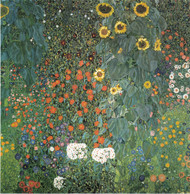 Farmer's garden with sunflowers 1907 by Gustav Klimt Framed Print on Canvas