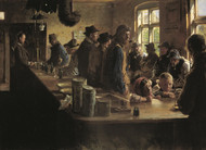 At the victualler's when there is no fishing 1882 by Peder Severin Kroyer Framed Print on Canvas