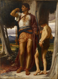 Jonathan token to David 1868 by Frederic Leighton Framed Print on Canvas