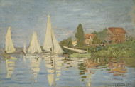 Regattas at Argenteuil 1872 by Claude Monet Framed Print on Canvas