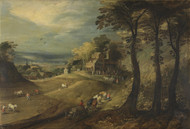 A farm 1625 by Joos de Momper Framed Print on Canvas