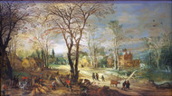 Autumn Landscape by Joos de Momper Framed Print on Canvas