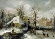 Winter Landscape II by Joos de Momper Framed Print on Canvas