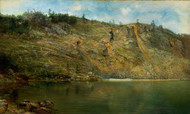 The Iron Mine, Port Henry, New York 1862 by Homer Dodge Martin Framed Print on Canvas