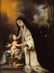 Saint Rose of Lima 1670 by Bartolome Esteban Murillo Framed Print on Canvas