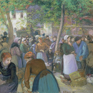 Poultry Market at Gisors 1885 by Camille Pissarro Framed Print on Canvas