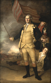 George Washington at the Battle of Princeton 1784 by Charles Willson Peale Framed Print on Canvas