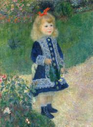 A Girl with a Watering Can by Pierre-Auguste Renoir Framed Print on Canvas