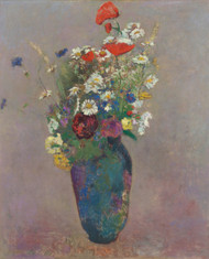 Vision vase of flowers 1900 by Odilon Redon Framed Print on Canvas