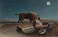 The sleeping gipsy by Henri Rousseau Framed Print on Canvas