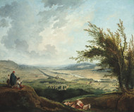 An extensive landscape near Paris 1781 by Hubert Robert Framed Print on Canvas