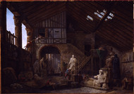 Studio of an Antiquities Restorer in Rome 1783 by Hubert Robert Framed Print on Canvas