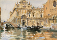 Rio dei Mendicanti, Venice 1909 by John Singer Sargent Framed Print on Canvas